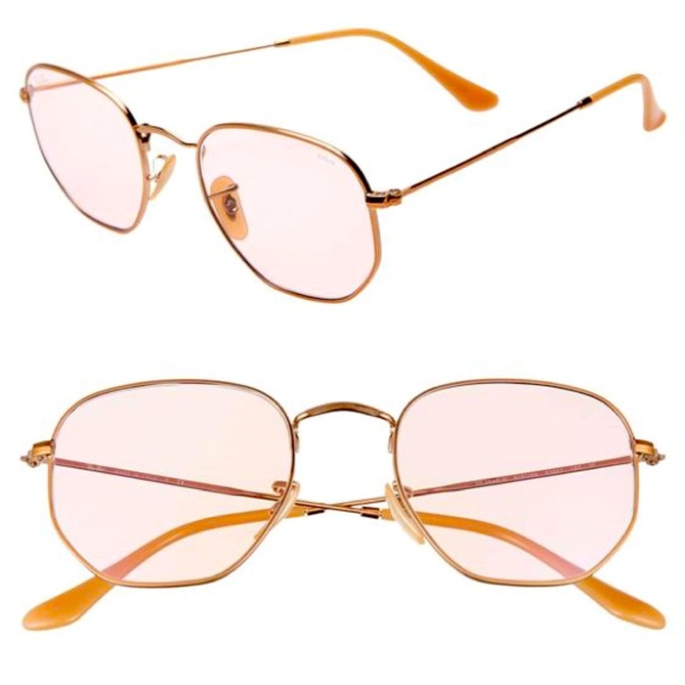 Ray-Ban Hexagonal Washed Evolve in Polished Copper/Pink Size M51-21